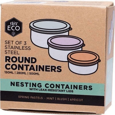 EVER ECO Reusable Stainless Steel Nesting Containers 3 - Welcome Organics