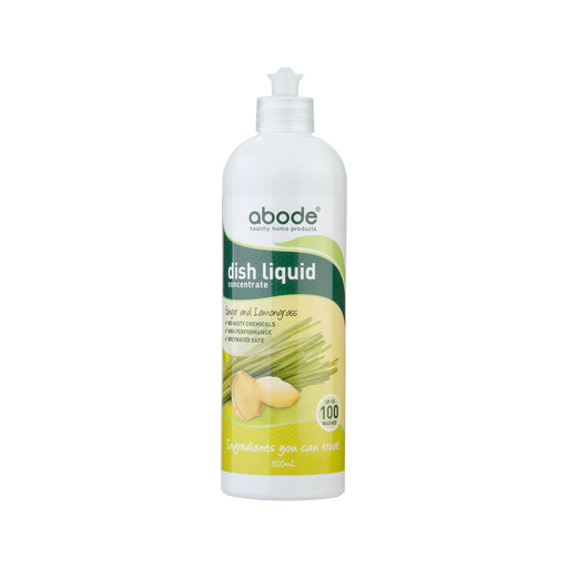 Abode Dish Liquid Concentrate Ginger and Lemongrass 500ml - Welcome Organics