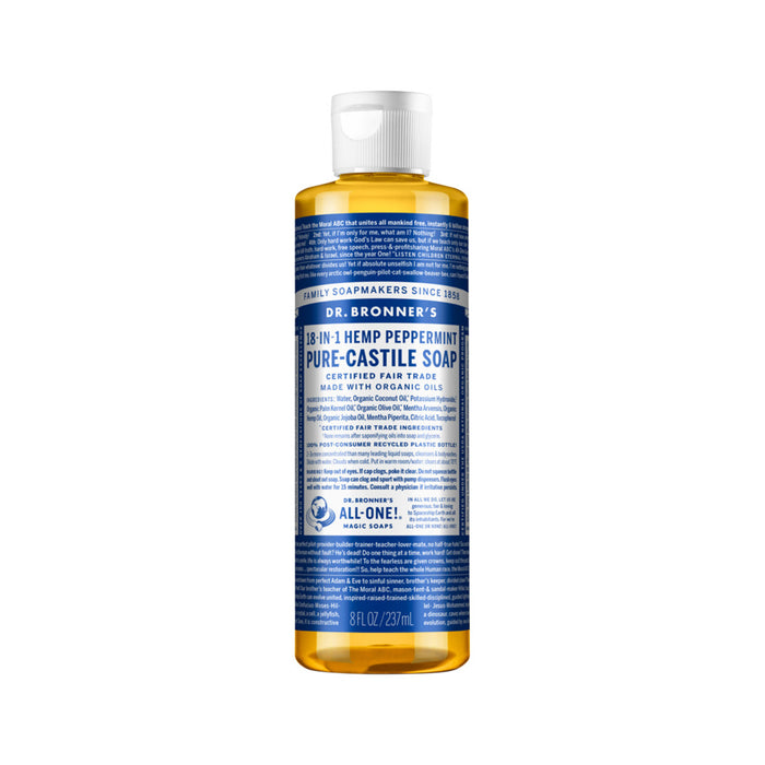 Dr. Bronner's 18-in-1 Pure Castile Soap Peppermint 237ml - Welcome Organics