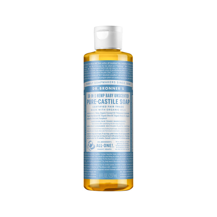Dr. Bronner's 18-in-1 Pure Castile Soap Baby Unscented 237ml - Welcome Organics