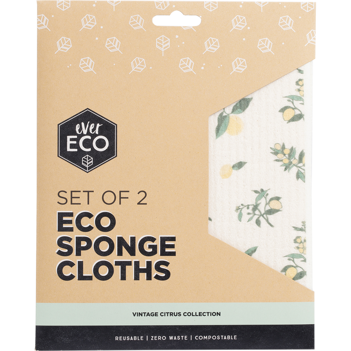 EVER ECO Eco Sponge Cloths Vintage Citrus Collection 2pk
