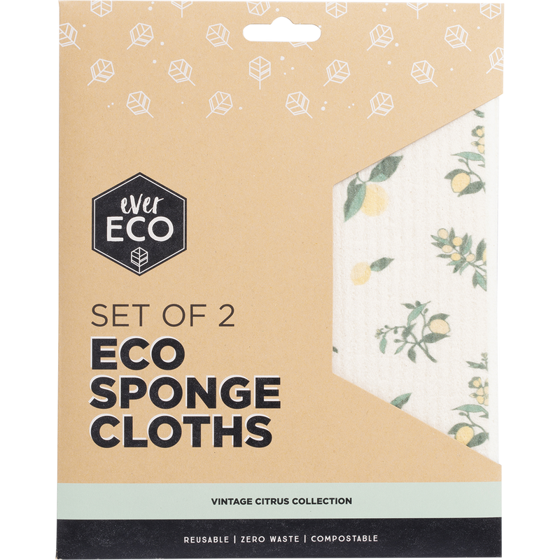EVER ECO Eco Sponge Cloths Vintage Citrus Collection 2pk