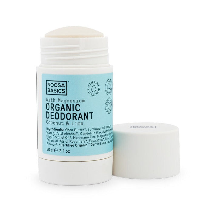 Noosa Basics Organic Deodorant with Magnesium Coconut + Lime Stick Deodorant - Welcome Organics