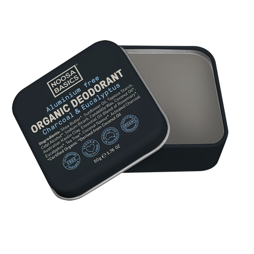 Noosa Basics Organic Deodorant Tin with Activated Charcoal, Aluminium Free Deodorant - Welcome Organics
