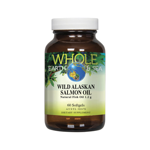 Whole Earth & Sea Wild Alaskan Salmon Oil Natural Fish Oil 1.2g 60c - Welcome Organics