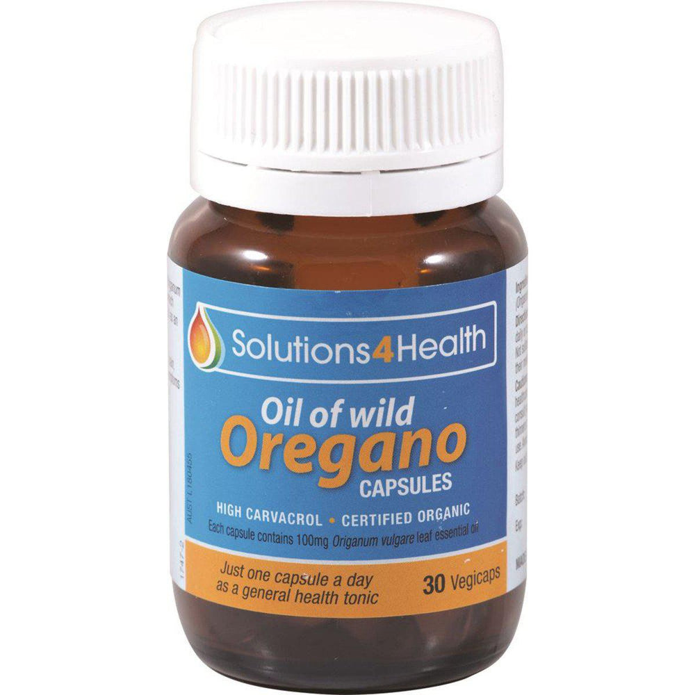 SOLUTIONS 4 HEALTH Organic Oil of Oregano Wildcrafted 30vc - Welcome Organics