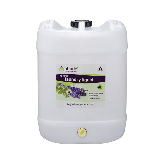 Abode Laundry Liquid Front and Top Loader Lavender Mint Drum with Tap 15L - Welcome Organics