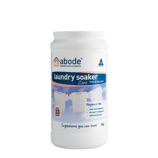 Abode Laundry Soaker Front Top Zero 1kg - Welcome Organics