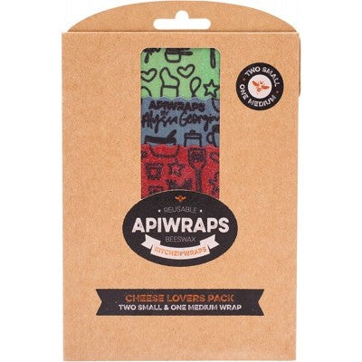 APIWRAPS Reusable Beeswax Wraps - Cheese Lovers Pack (3 Pack)
