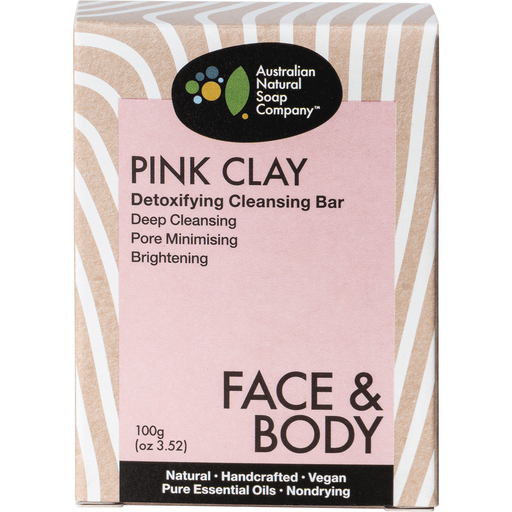 Australian Natural Soap Company Face Body Bar Pink Clay 100g - Welcome Organics