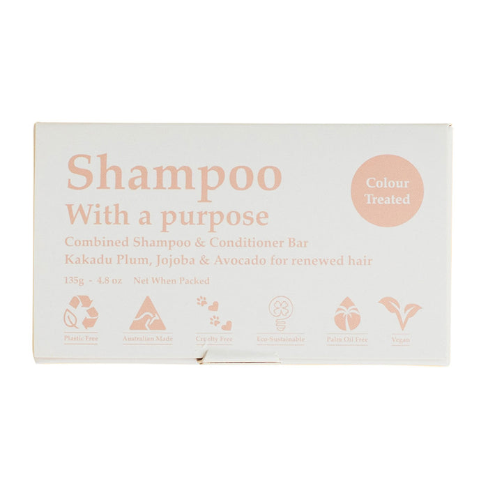 SHAMPOO WITH A PURPOSE Colour Treated Shampoo & Conditioner Bar 135g - Welcome Organics