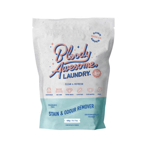 Downunder Wash Co Laundry Stain & Odour Remover Powder Fragrance Free 400g - Welcome Organics