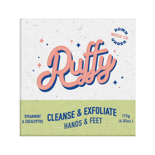 Downunder Wash Co. Ruffy Cleanse & Exfoliate Hands & Feet Spearmint & Eucalyptus 115g - Welcome Organics