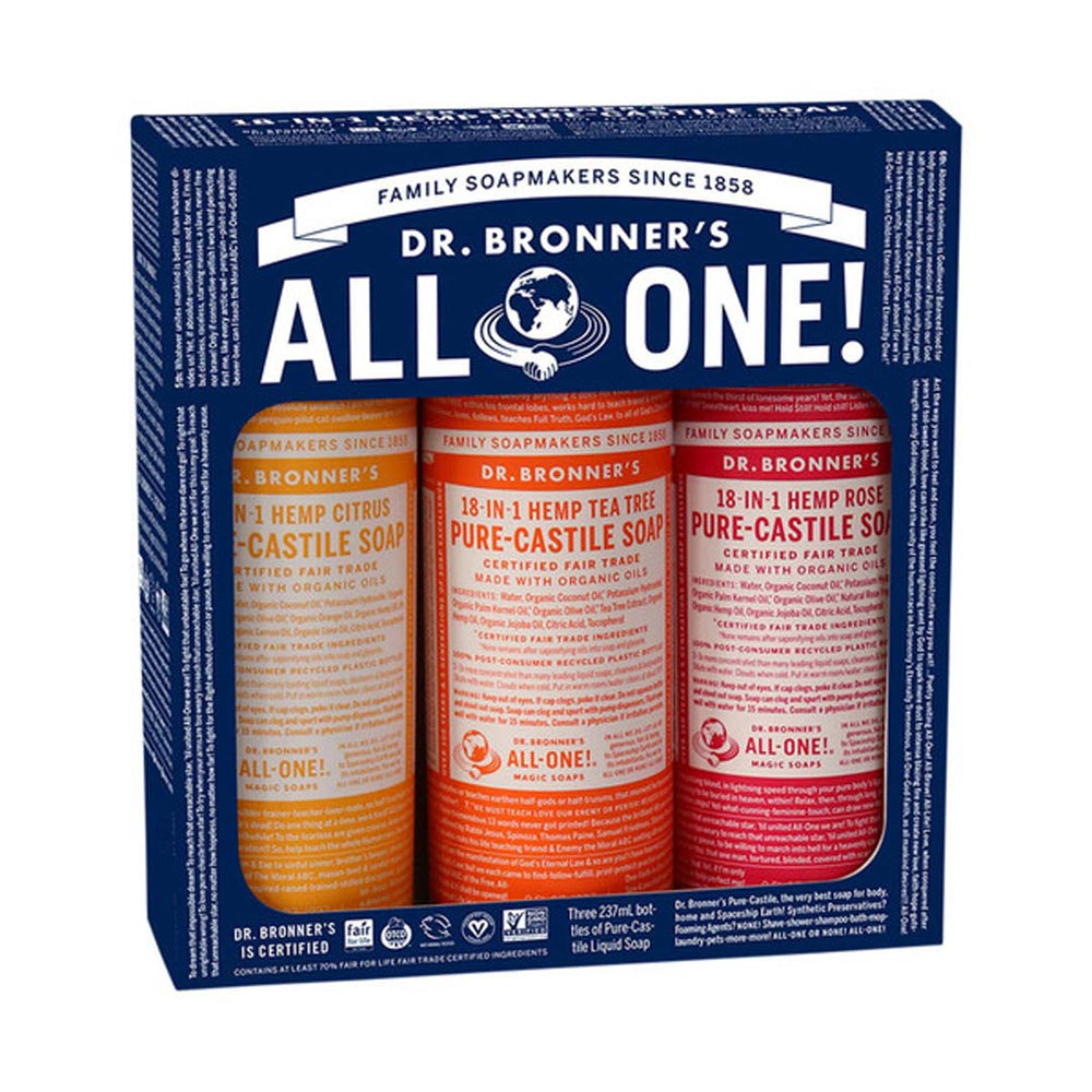 DR BRONNERS Pure Liquid Castile Soap Summer Lovin' 237ml x 3 Pack - Welcome Organics