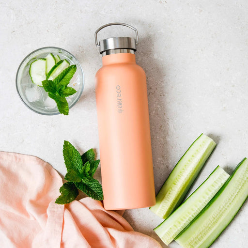 Ever Eco Stainless Steel Insulated Drink Bottle Los Angeles - Peach 750ml - Welcome Organics