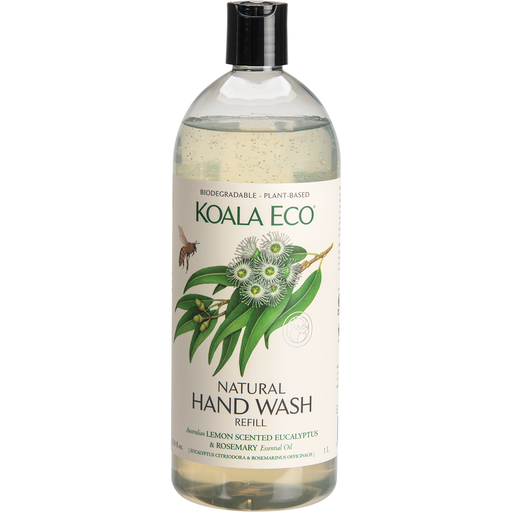 Koala Eco Natural Handwash Lemon Scented Eucalyptus & Rosemary 1L Refill - Plant Based Cleaning, Biodegradable, Vegan, Toxic Free - Welcome Organics