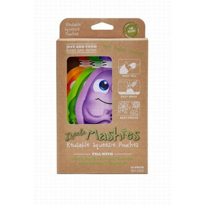 LITTLE MASHIES Reusable Squeeze Pouch 10 Pack - Welcome Organics