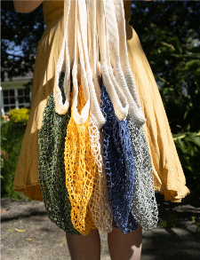 Fair Squared Long Handle String Bag  (Coloured)