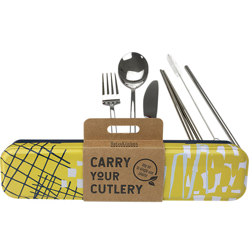 Retro Kitchen Carry Your Cutlery Abstract Stainless Steel Cutlery Set - Welcome Organics