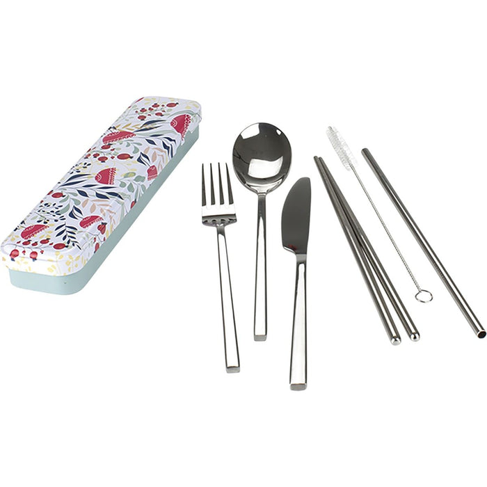 RETROKITCHEN Botanical Carry your Cutlery Stainless Steel Cutlery Set - Welcome Organics