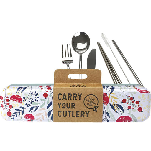RETROKITCHEN Botanical Carry your Cutlery Stainless Steel Cutlery Set - Welcome Organics