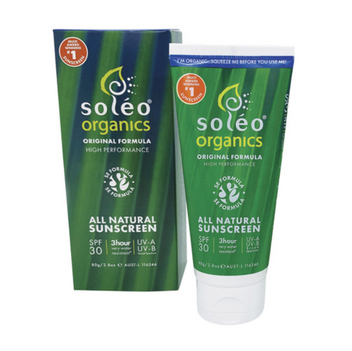 SOLEO ORGANICS All Natural Sunscreen SPF30 Original Formula (High Performance) Water Resistant 80g