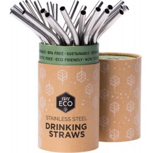 EVER ECO Stainless Steel Straws - 25 Bent