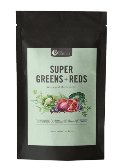 NUTRA ORGANICS Super Greens + Reds (Wholefood Multivitamin) Powder 1kg
