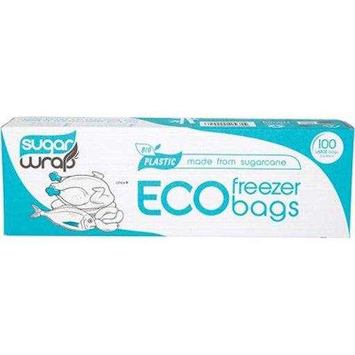 SUGARWRAP Large 100 Eco Freezer Bags made from Sugarcane - Welcome Organics