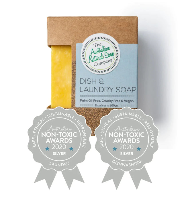 The Australian Natural Soap Co Dish Laundry Soap Bar 200g - Welcome Organics