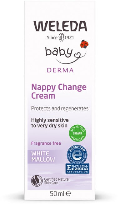 WELEDA Baby Derma White Mallow Nappy Change Cream Fragrance Free 50ml - Welcome Organics