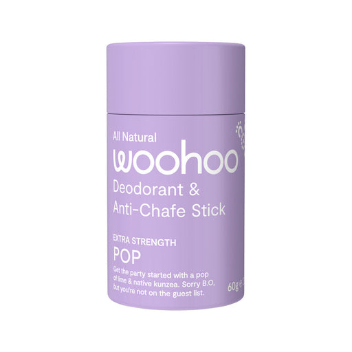 Woohoo Body Deodorant and Anti-Chafe Stick Pop 60g - Welcome Organics