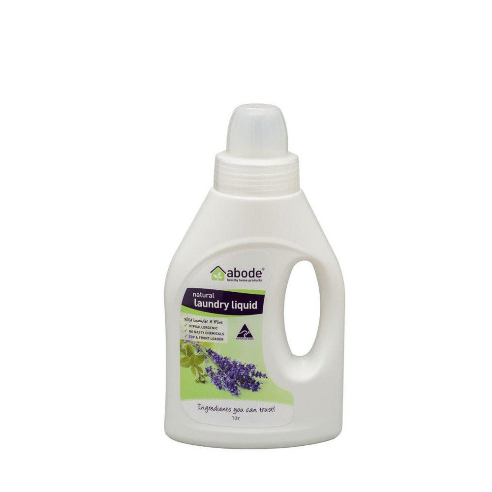 ABODE Laundry Liquid (Front & Top Loader) Wild Lavender & Mint 1L - Welcome Organics
