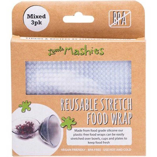 LITTLE MASHIES Reusable Stretch Food Wrap Pack Mixed of 3 - Welcome Organics