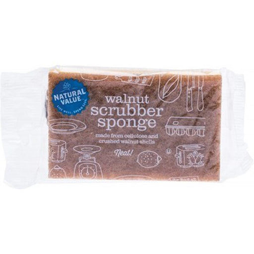 NATURAL VALUE Walnut Scrubber Sponge - Welcome Organics